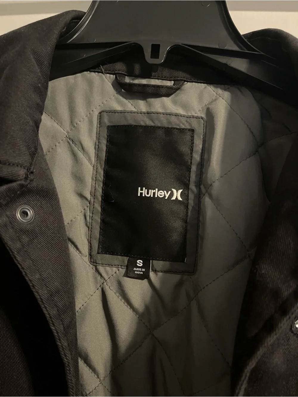 Hurley MVP Twill Black Quilted-Lined Jacket, Waterproof